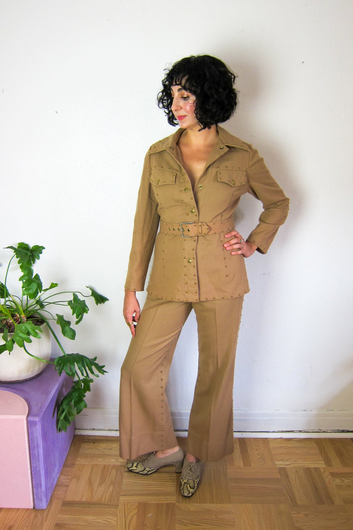 Vintage Sakowitz Studded 2pc Suit