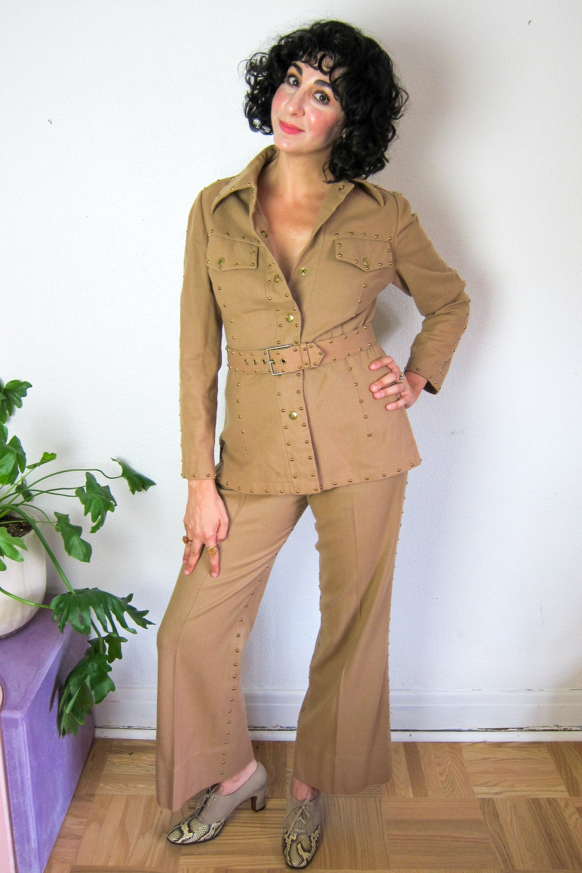 Vintage Sakowitz Studded 2pc Suit