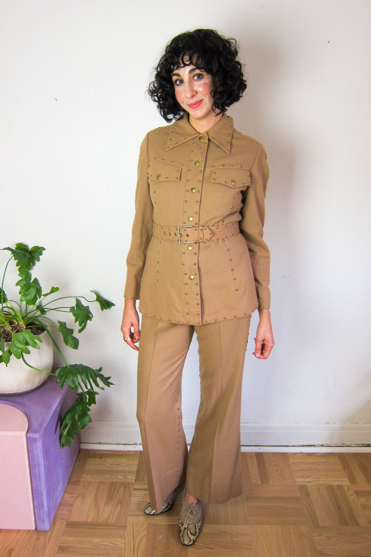 Vintage Sakowitz Studded 2pc Suit