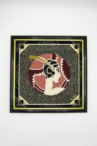Art Deco Style Framed Needlepoint