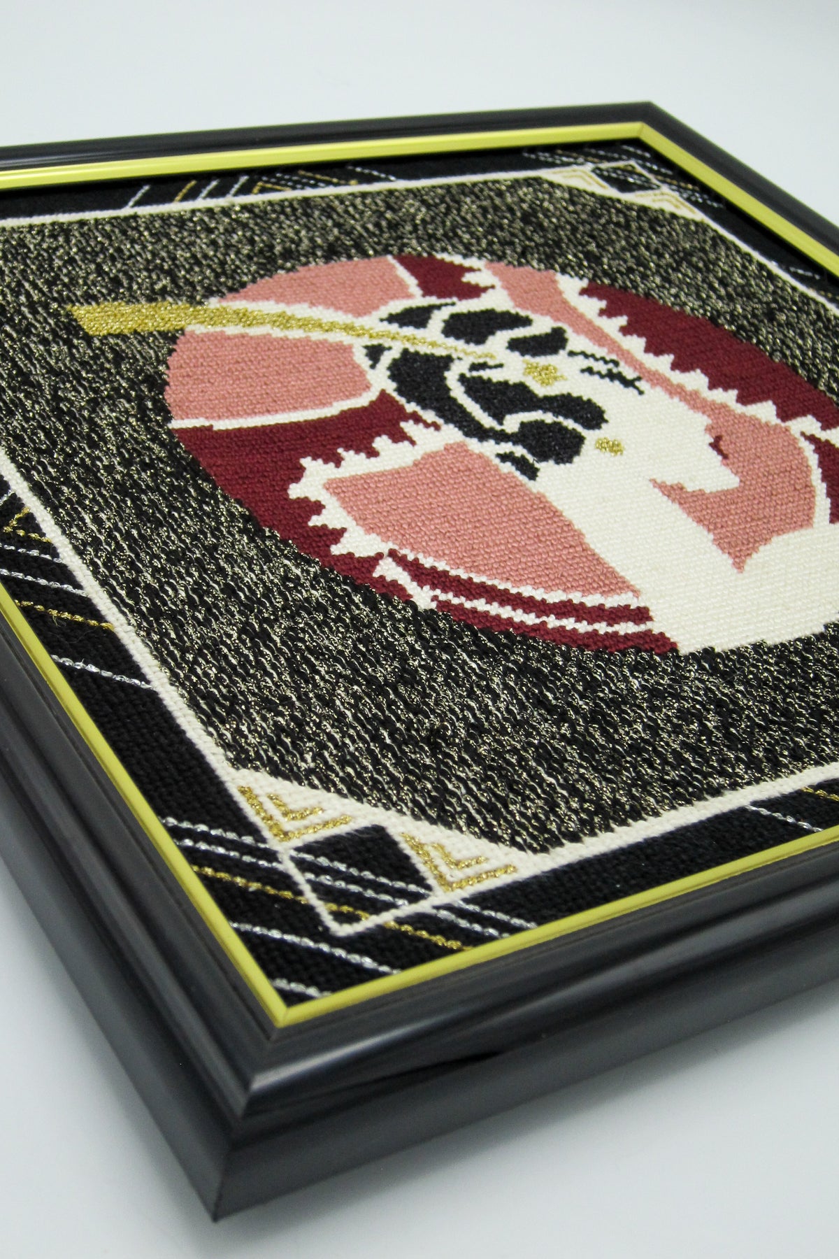 Art Deco Style Framed Needlepoint