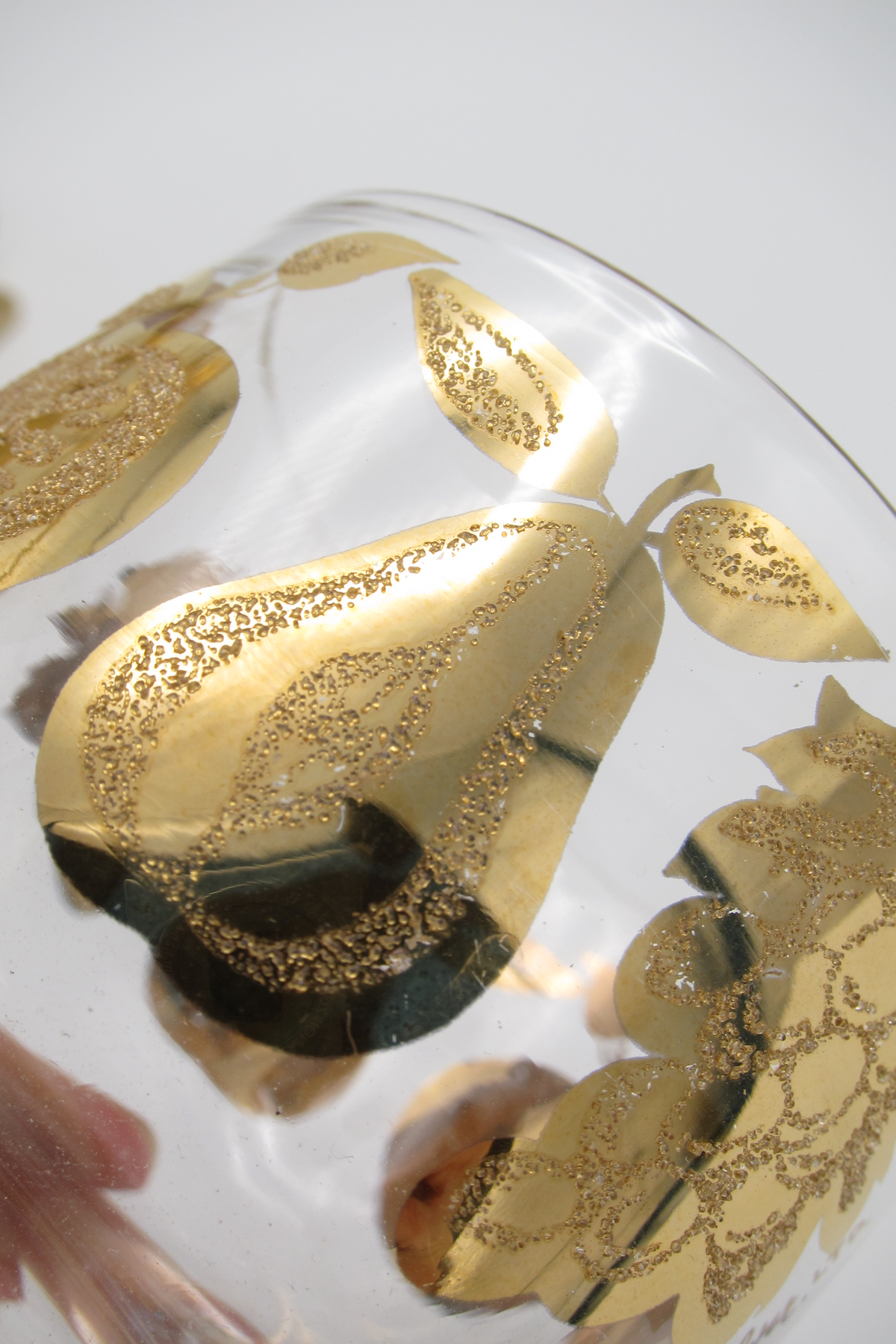 culver 22k gold fruit bar set in caddy, vintage hollywood regency