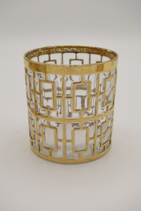 Vintage 22k Gold-Plated Shoji Trellis Rocks Glasses Imperial Glassware