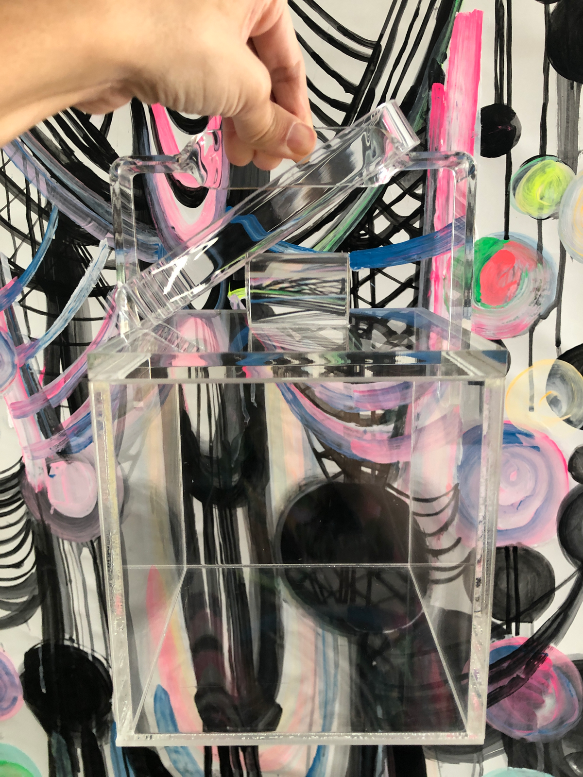 Vintage Lucite Cube Ice Bucket