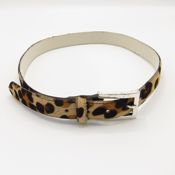 vintage calf hair animal print belt