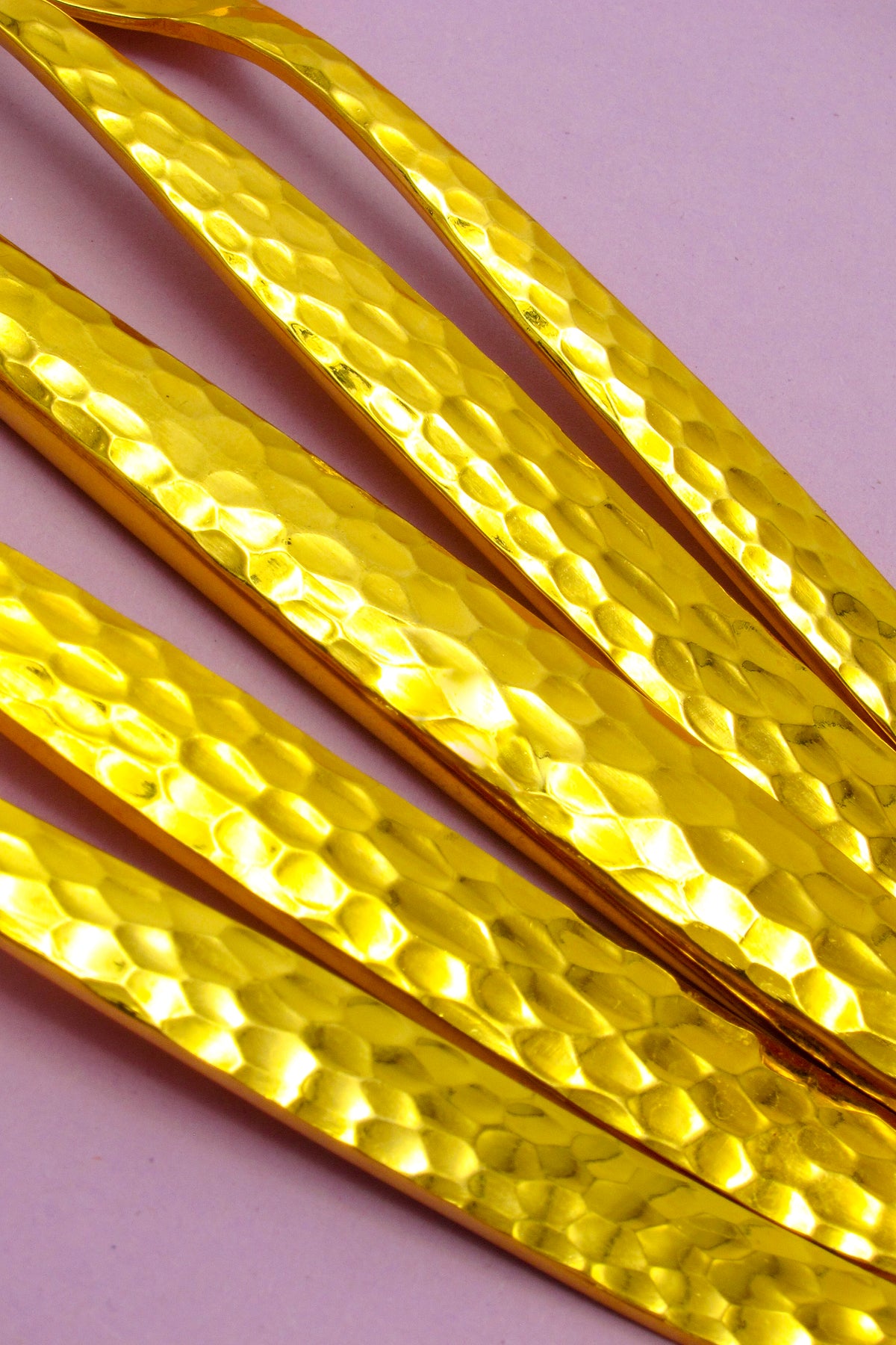 Vintage Gold-Plated Hammered Flatware