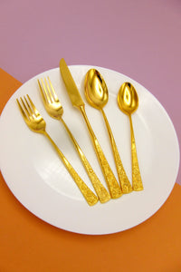Vintage Gold-Plated Floral Flatware