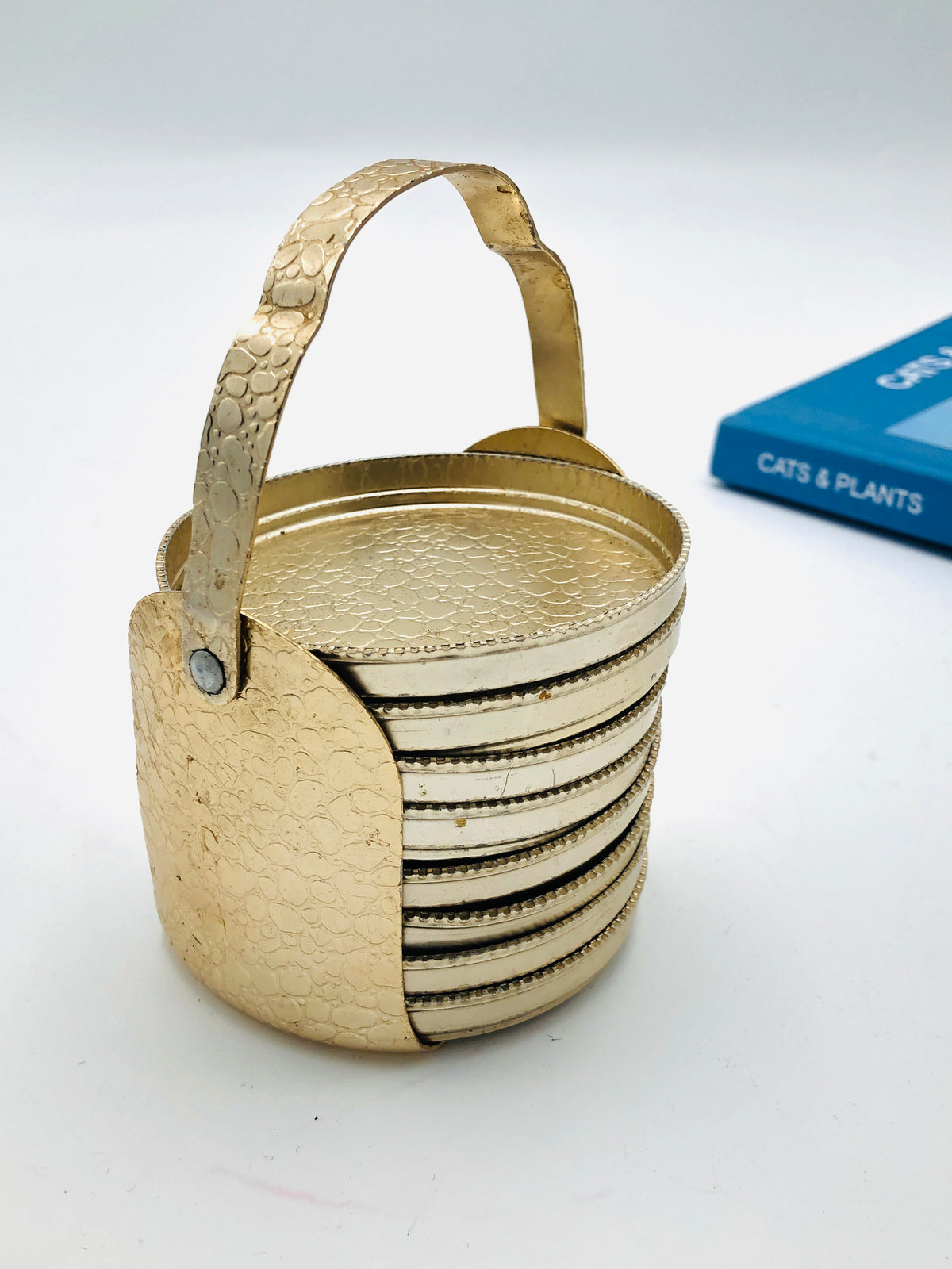 Vintage Anodized Aluminum Coaster Set