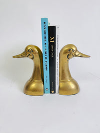 Vintage Brass Duck Bookends