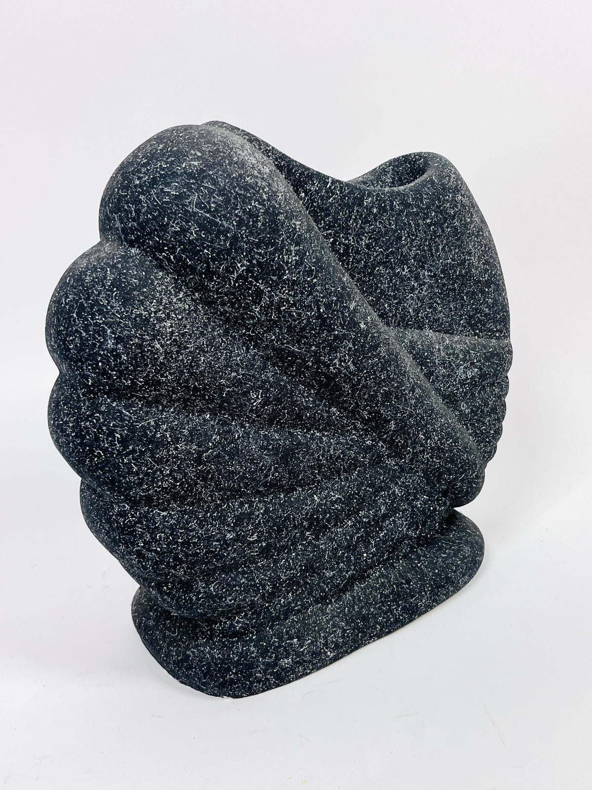 Vintage 80s Postmodern Speckled Plaster Vase