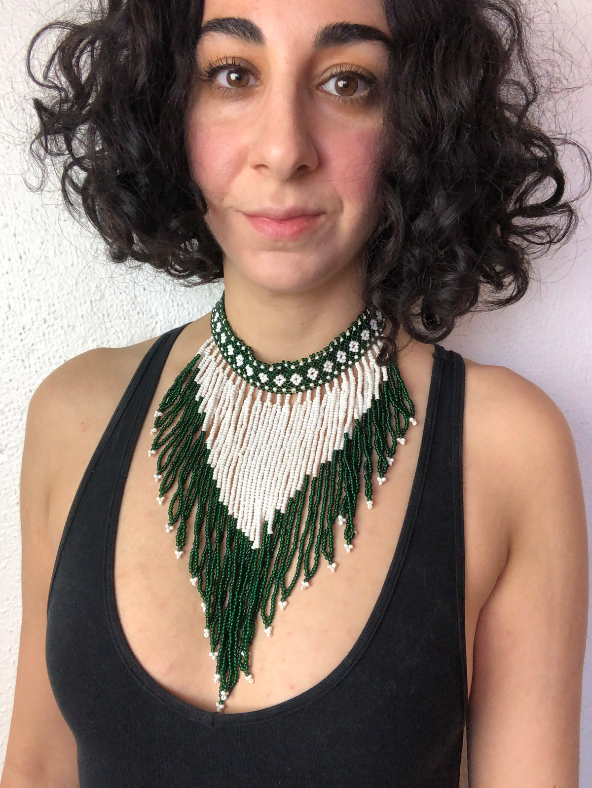 Vintage 1970s Beaded Fringe Choker