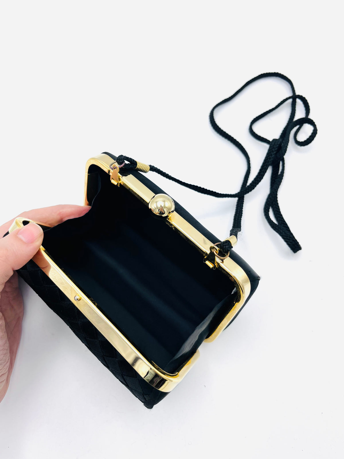 Vintage 80s Woven Satin Mini-Purse