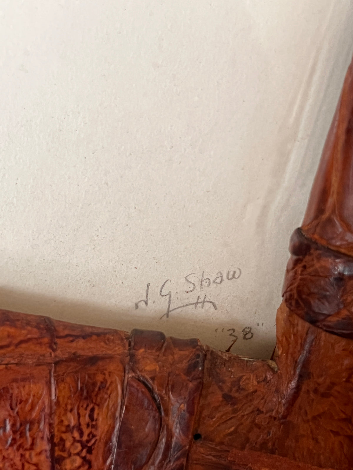 Rare 1930s Genuine Crocodile Skin Picture Frame