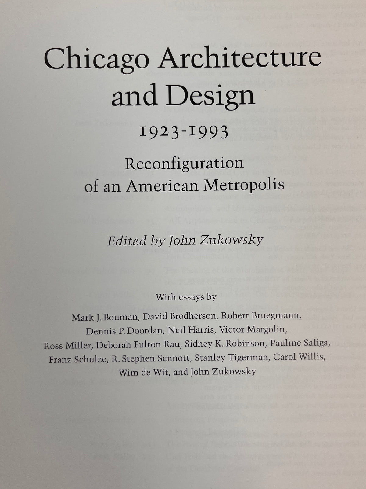 Chicago Architecture and Design 1923-1993 Book
