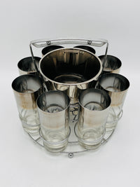 Vintage MCM Bar Set in Caddy