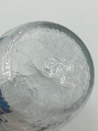 Vintage Blown Glass Decanter with Blue Stopper