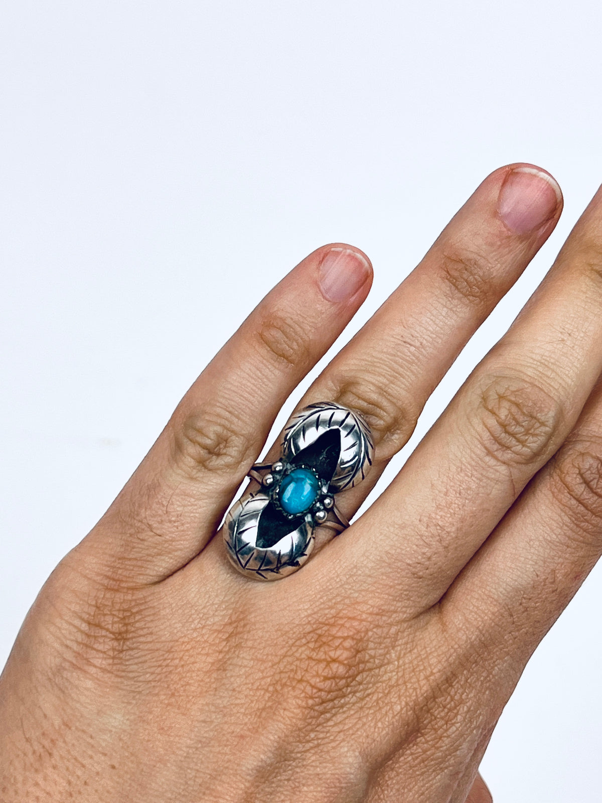 Sterling Silver Turquoise Navajo Ring