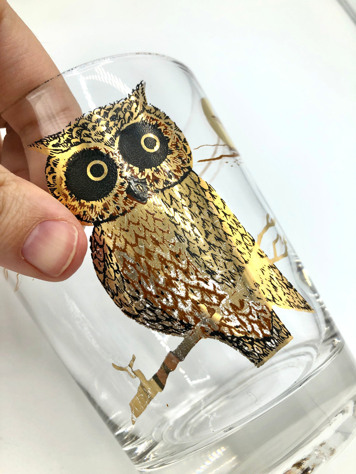 Vintage 22k Gold-Plated Owl Glasses