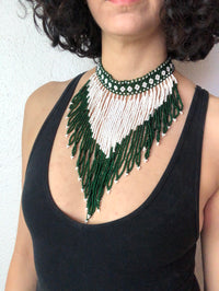 Vintage 1970s Beaded Fringe Choker