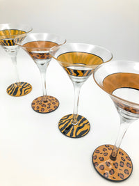 Animal Print Martini Glasses