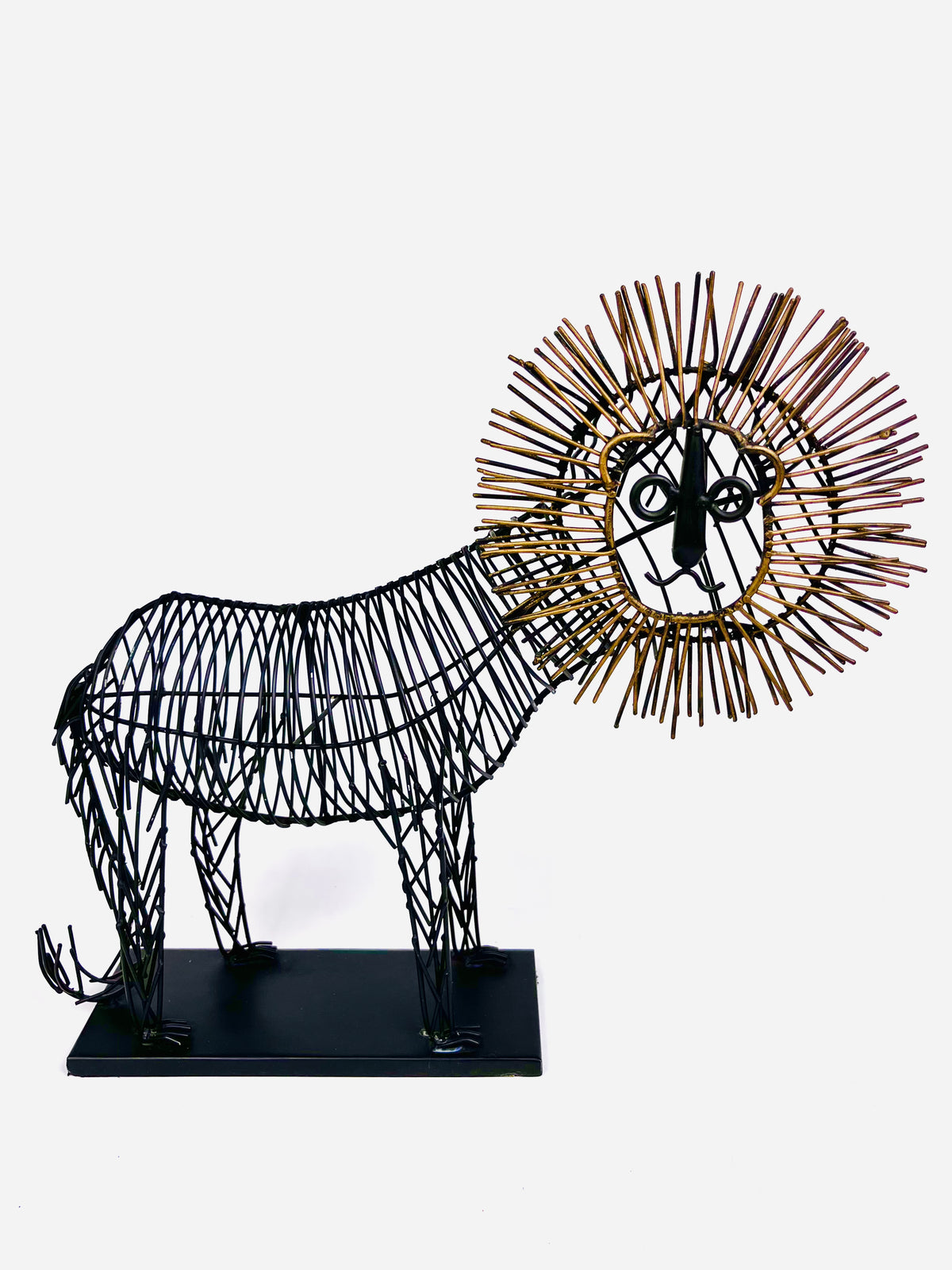 Vintage Wire Lion Sculpture