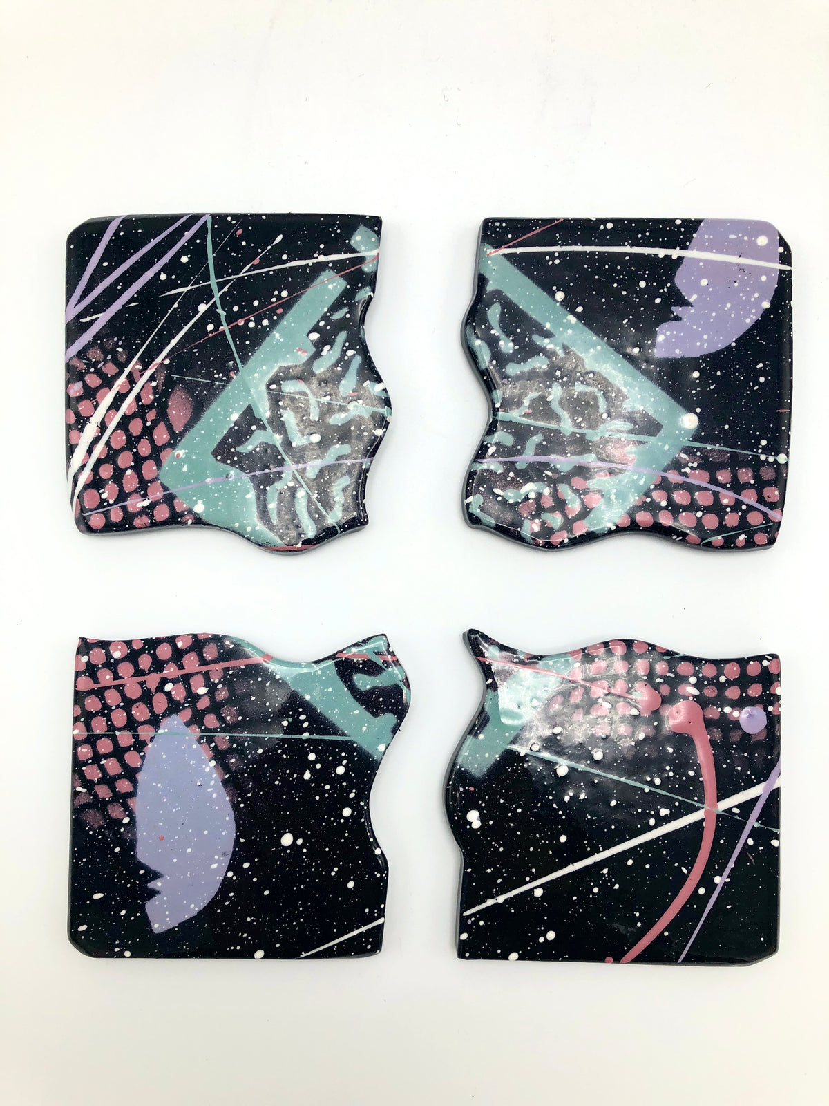 Vintage Postmodern Memphis Era Coasters by Rosalyn Tyge