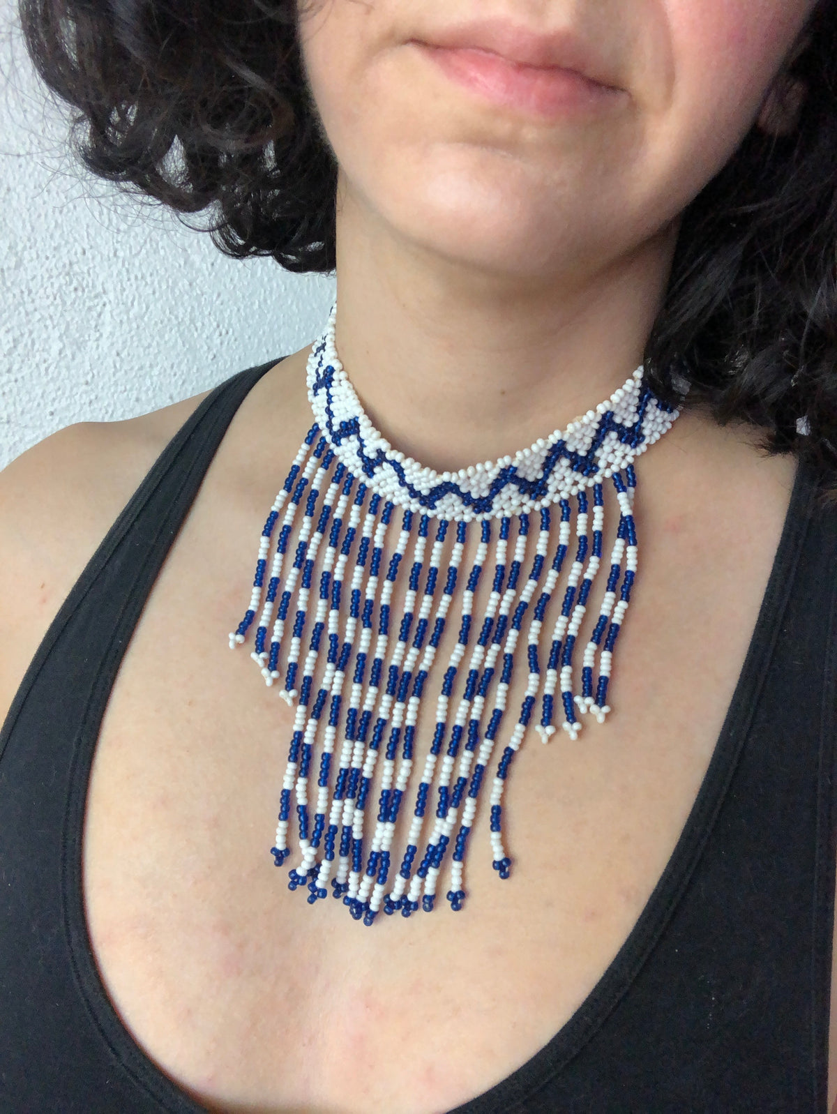 Vintage 1970s Beaded Fringe Choker