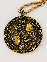 Vintage Pisces Pendant Necklace