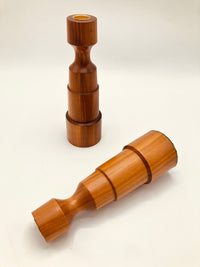 Vintage Juniper Wood Candle Holders