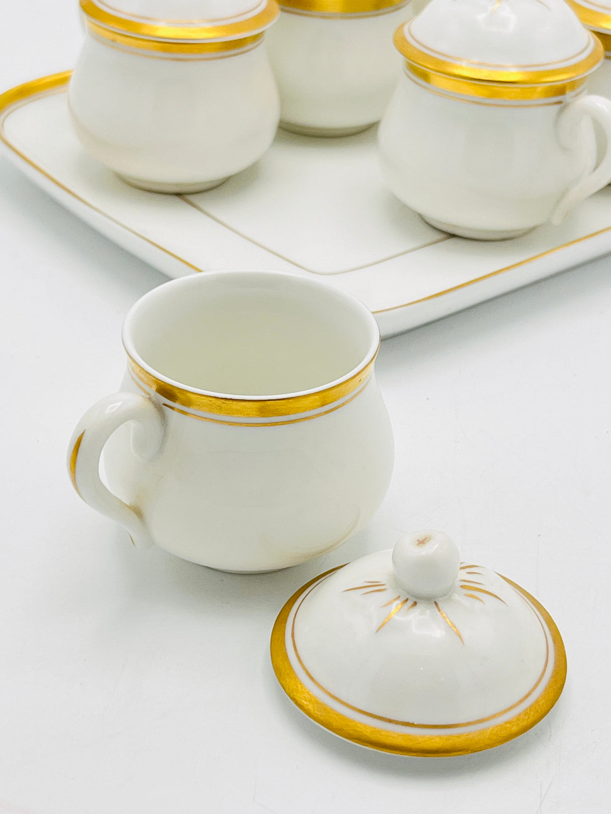 Vintage Porcelain Pot De Crème Set