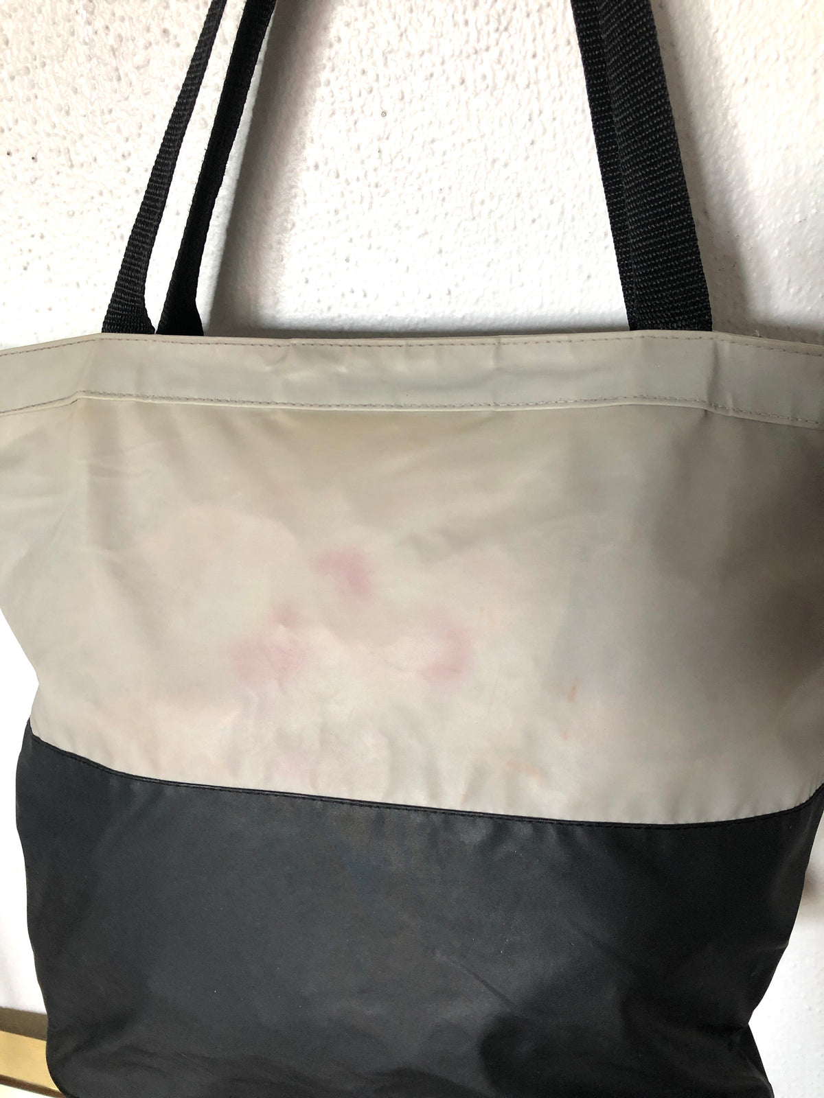 Vintage 1980s Clock Tote Bag - Grey, Black, Red