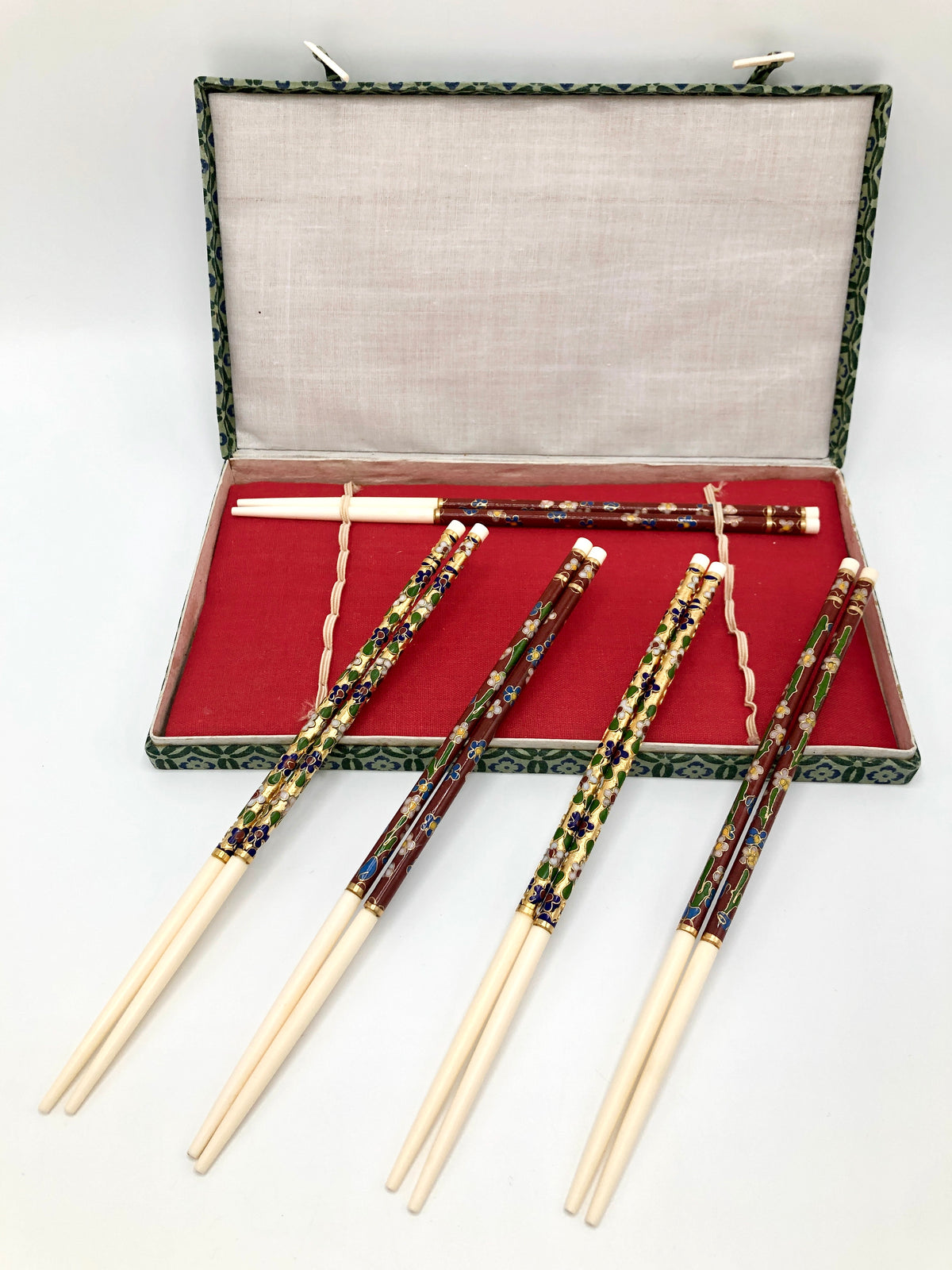 Vintage 1950s Cloisonné Enamel Chopsticks