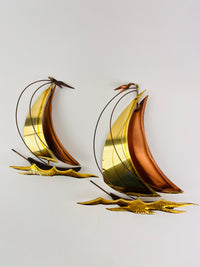 Vintage 2pc Sailboat Wall Art