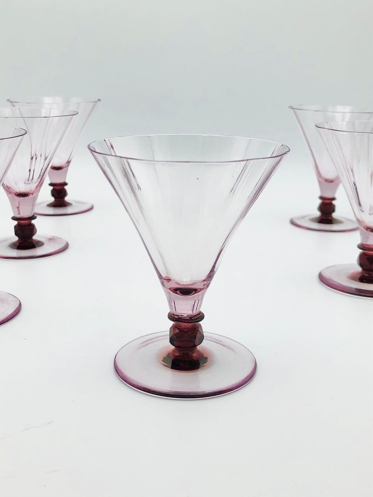 Smokey Amethyst Martini Glasses