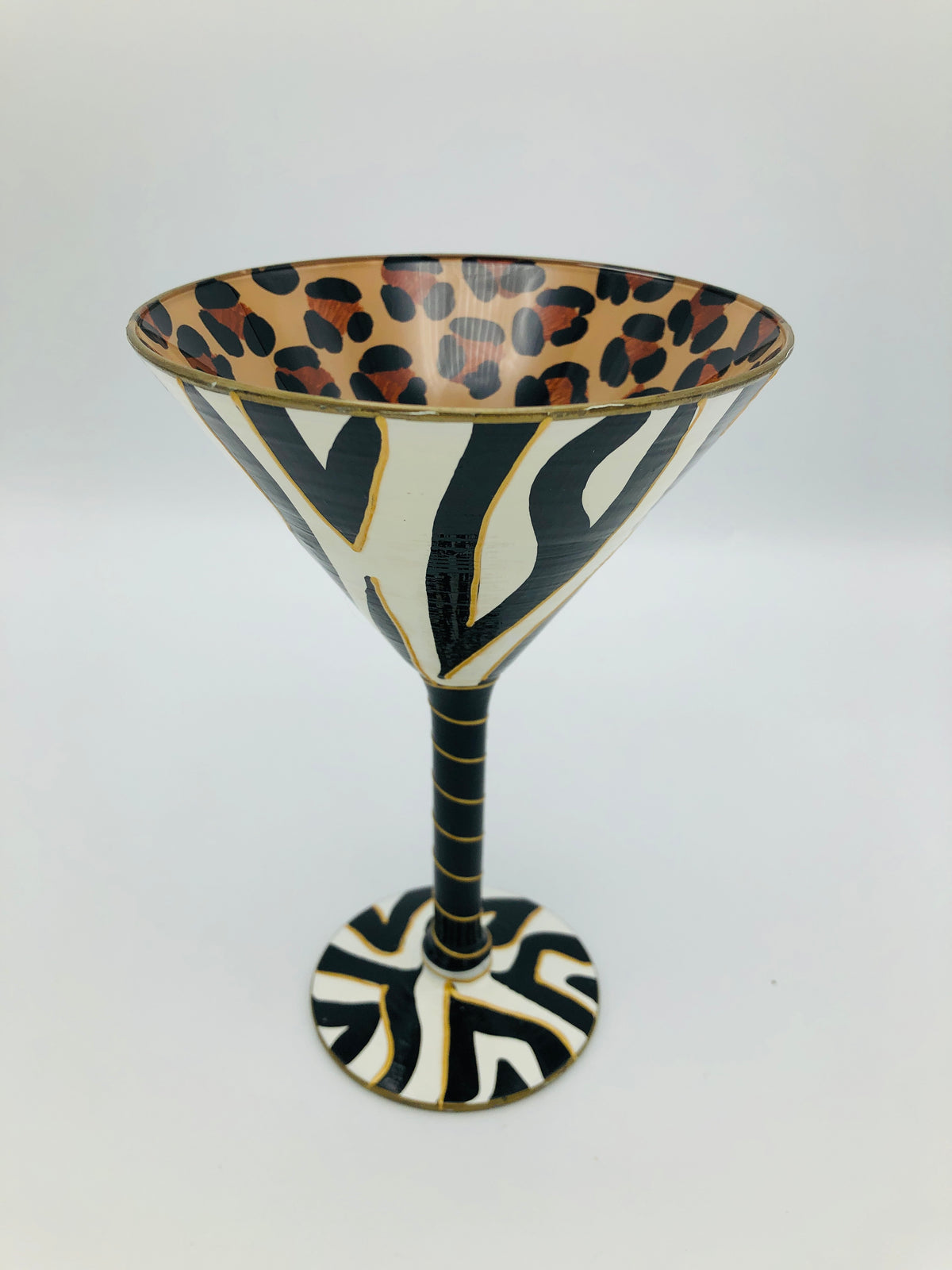 Hand-Painted Animal Print Glasses