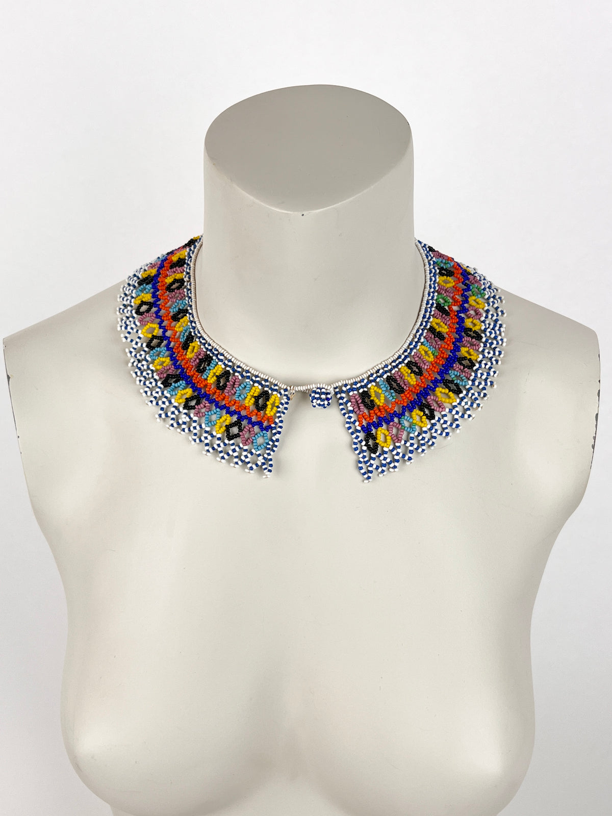 Vintage African Beaded Collar Necklace