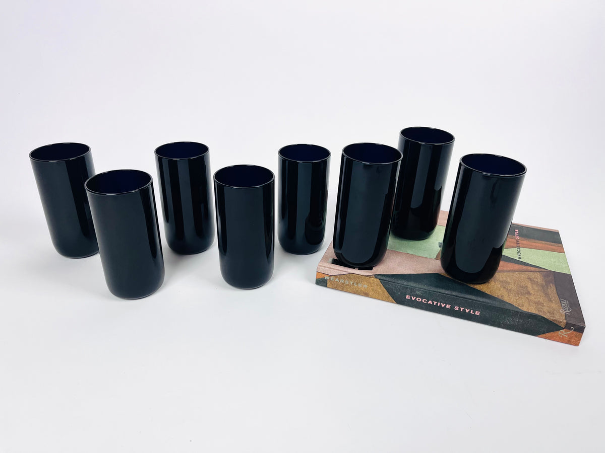 Vintage Black Glass Tumblers