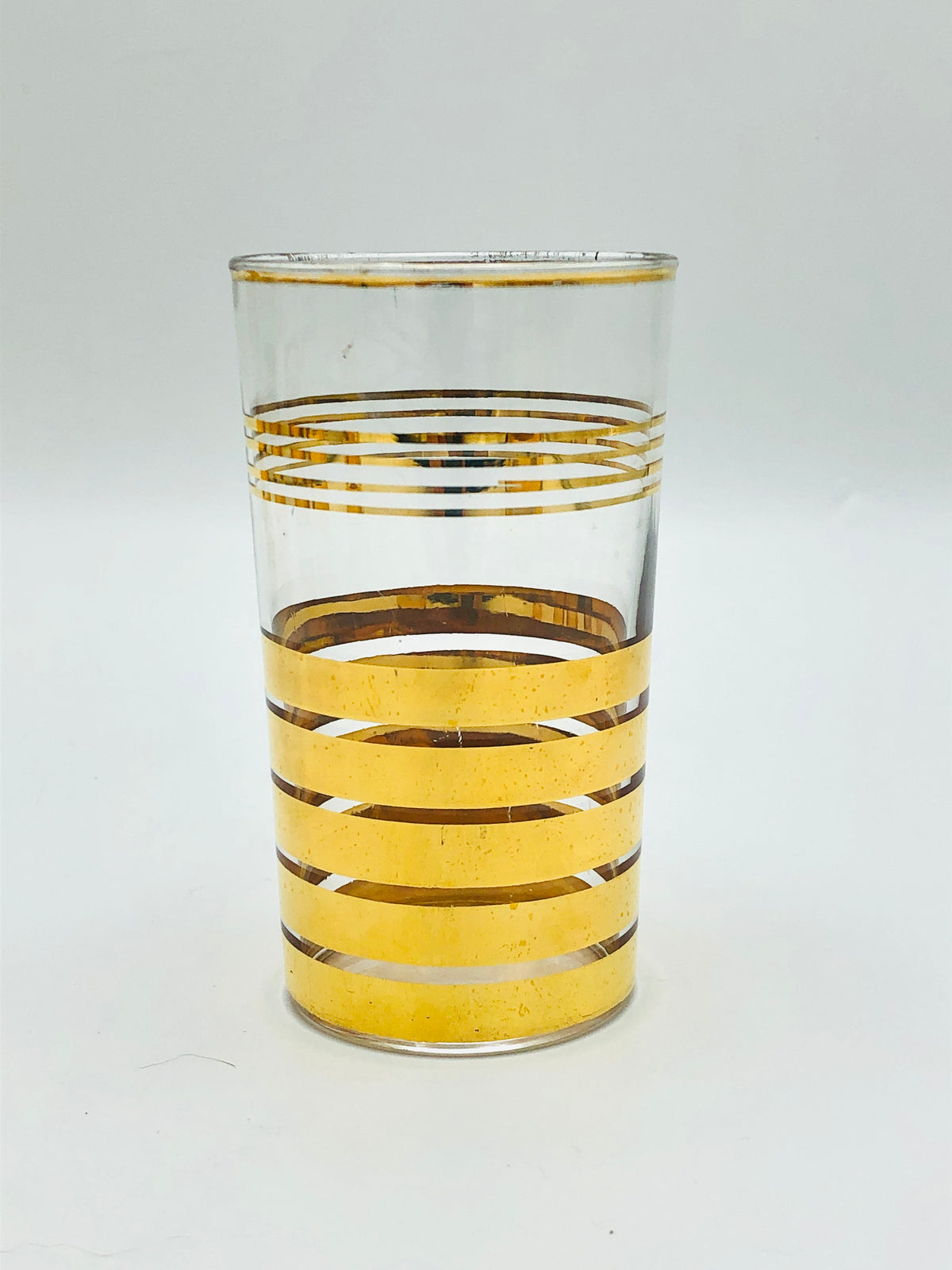 Vintage 22k Gold-Plated Striped Bar Set