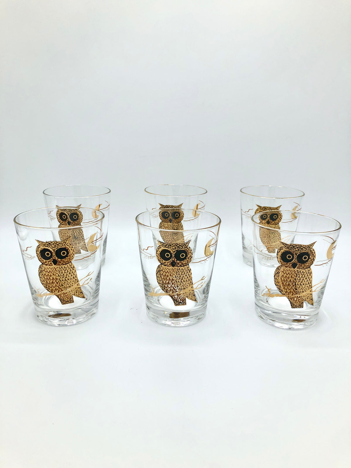 Vintage 22k Gold-Plated Owl Glasses