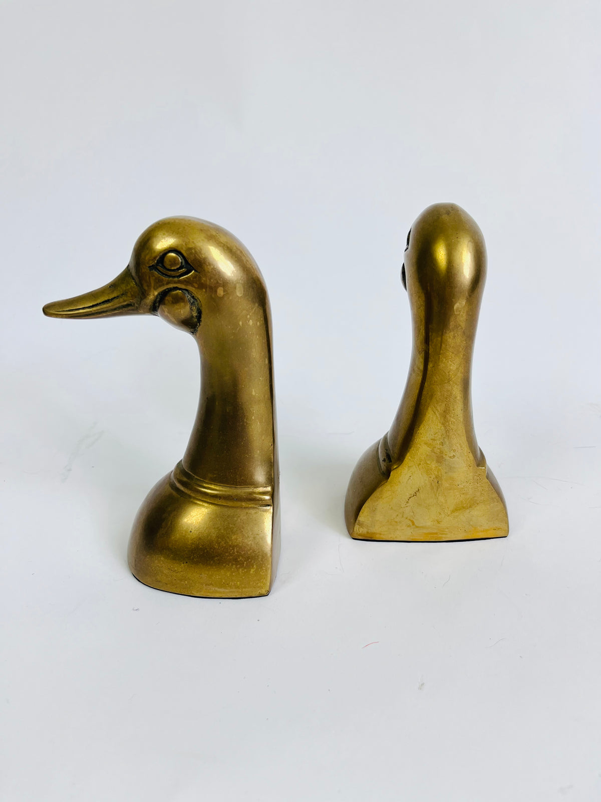 Vintage Brass Duck Bookends