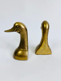 Vintage Brass Duck Bookends