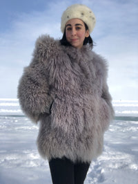 Vintage Mongolian Lamb Fur Coat