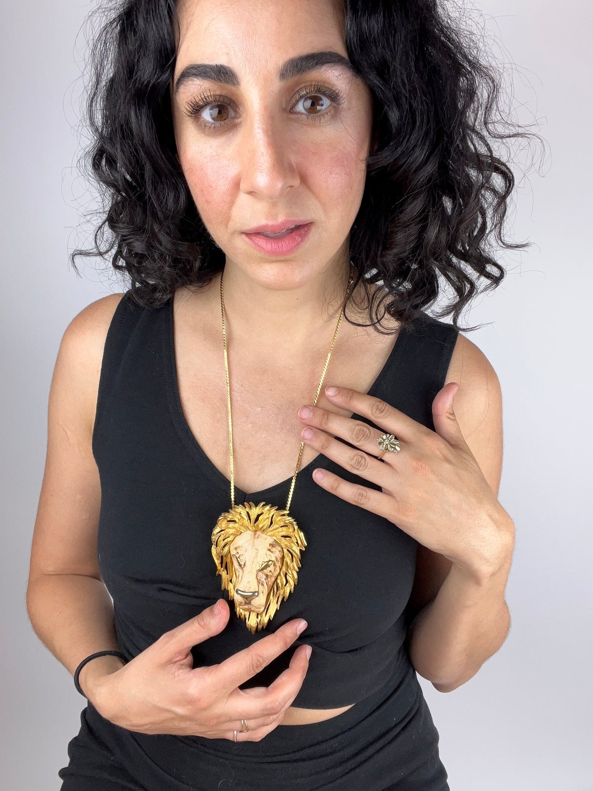 60s Extra Large Lion Head Necklace