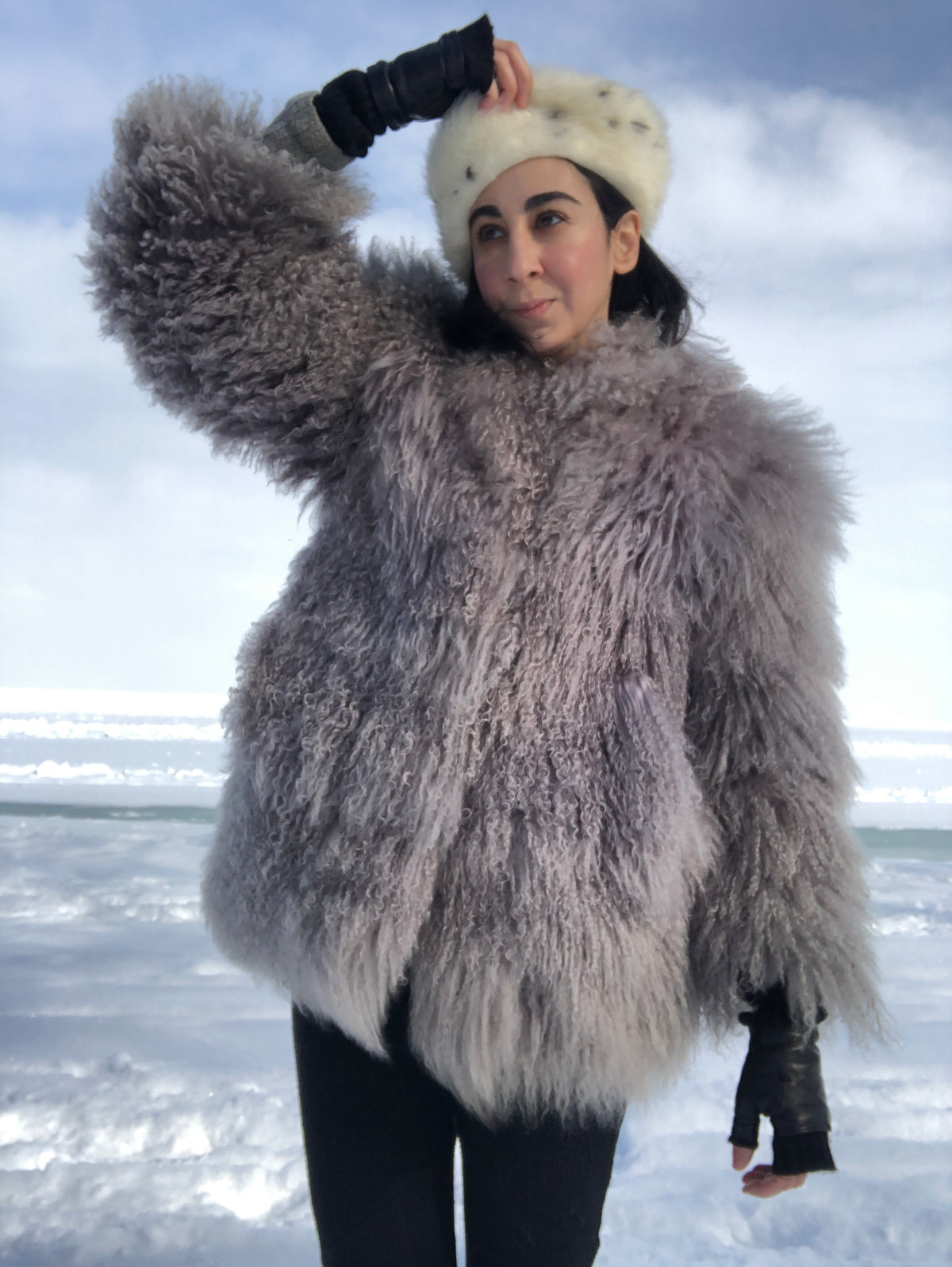 Vintage Mongolian Lamb Fur Coat