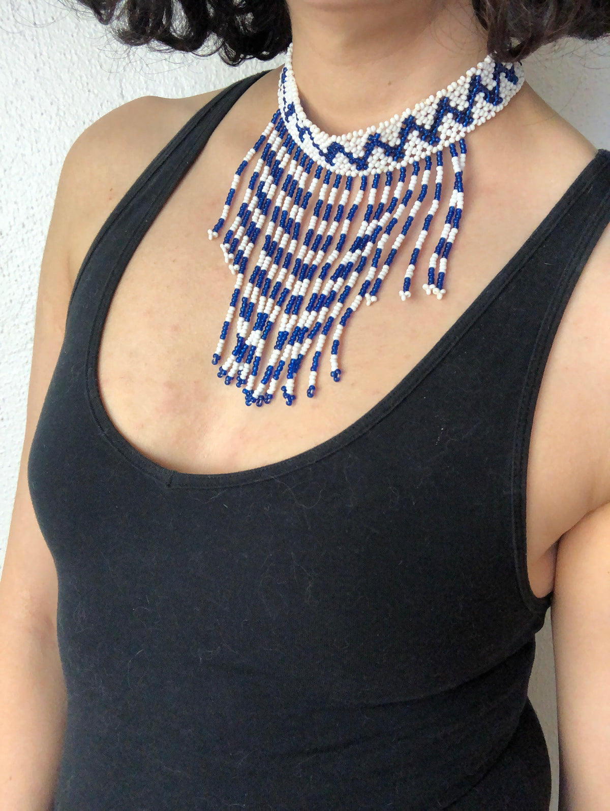 Vintage 1970s Beaded Fringe Choker