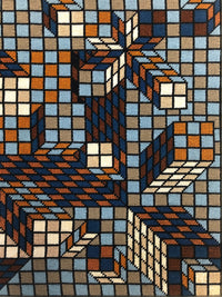 Vintage Op Art Needlepoint in the Style of Vasarely
