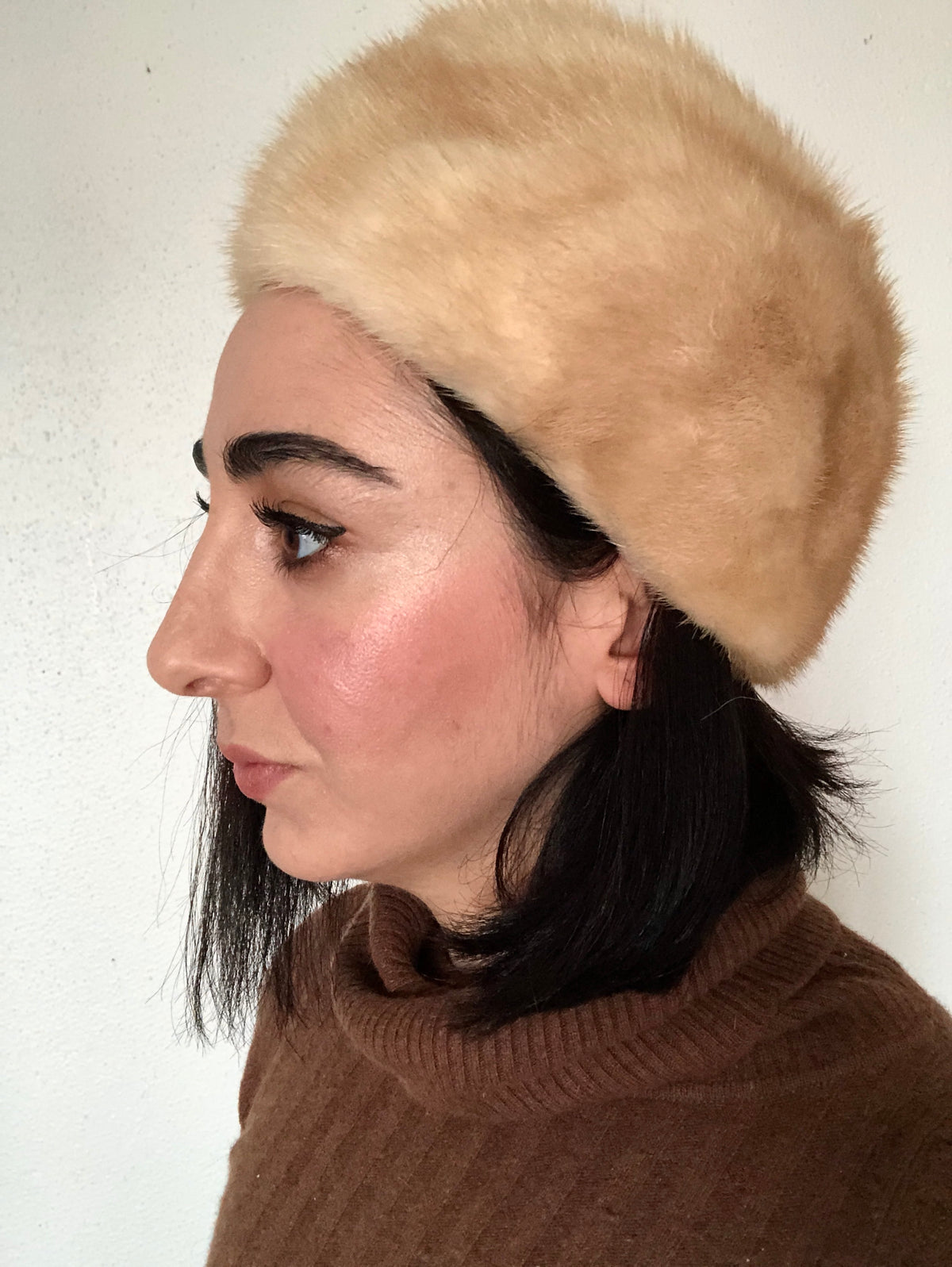 Vintage Blonde Mink Fur Hat
