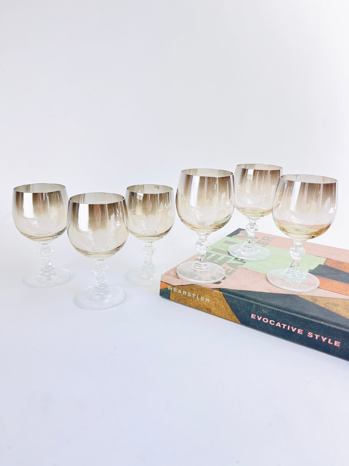 Vintage Smoked Glass Stemware