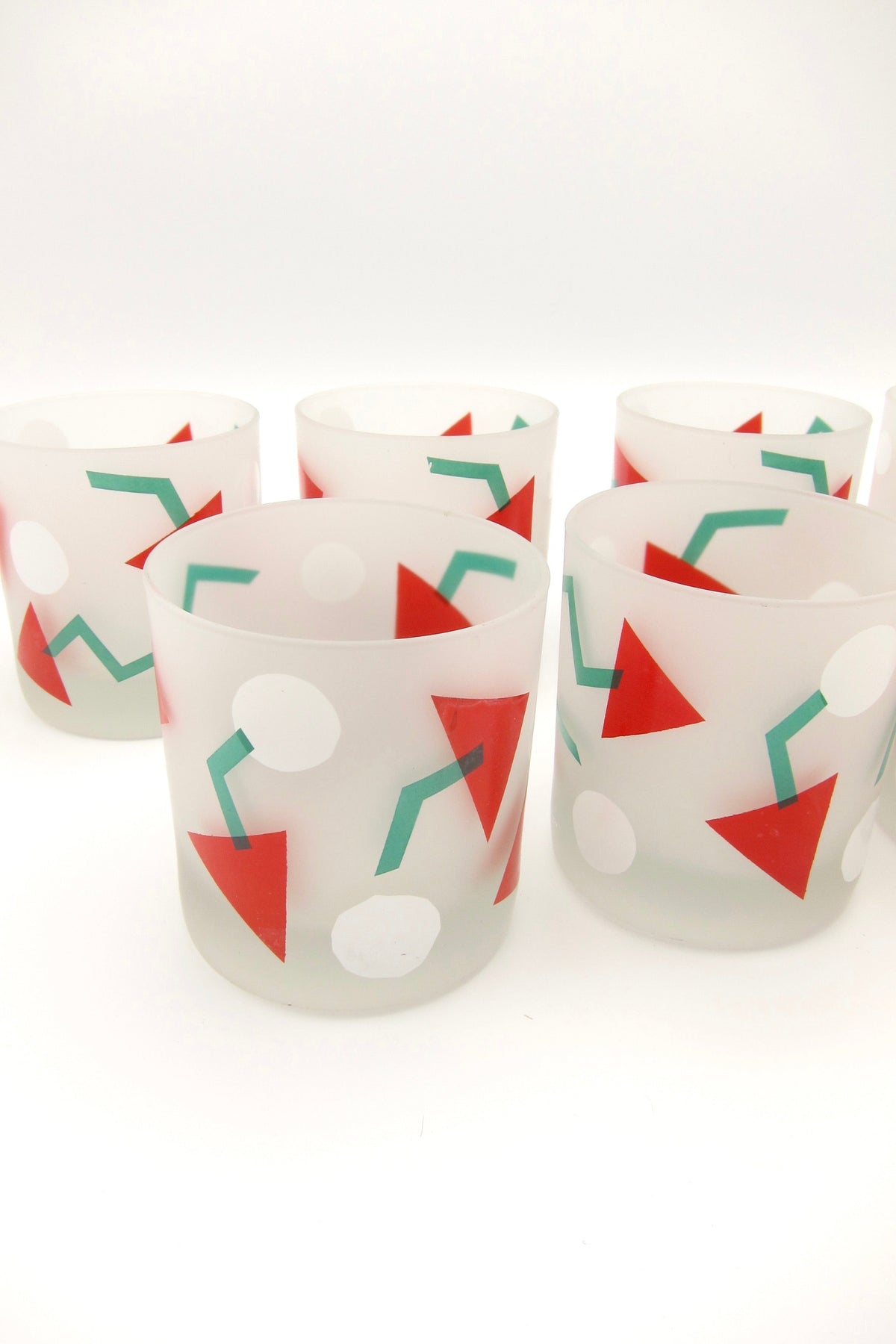 Vintage Postmodern Memphis Era Rocks Glasses