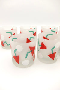 Vintage Postmodern Memphis Era Rocks Glasses